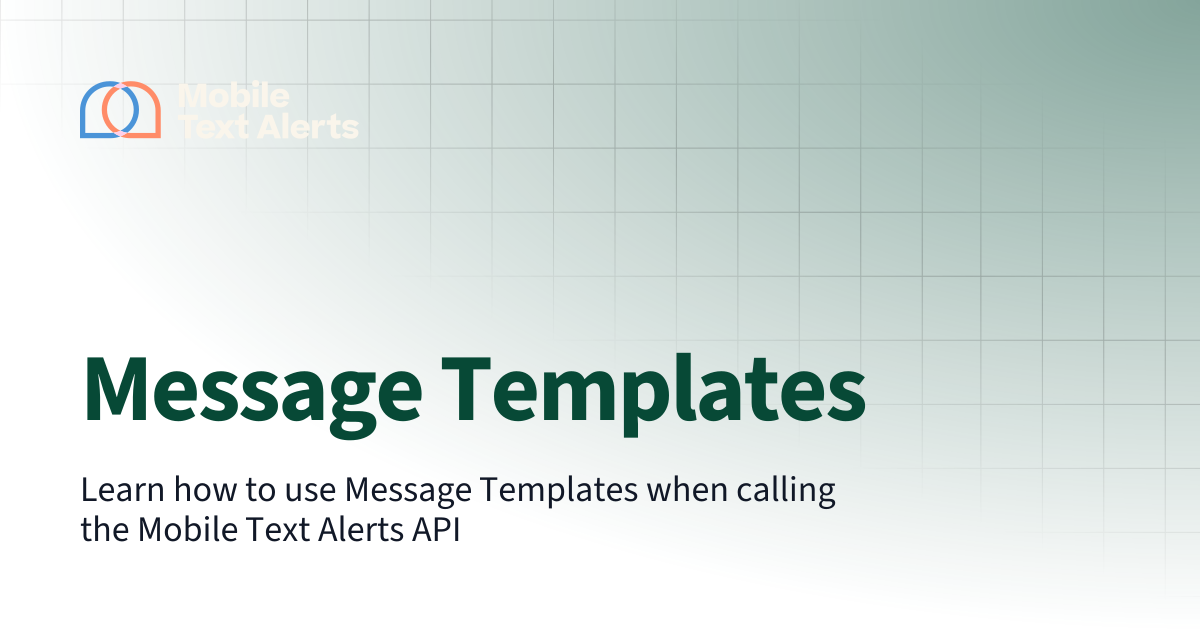 Message Templates | Developer Center